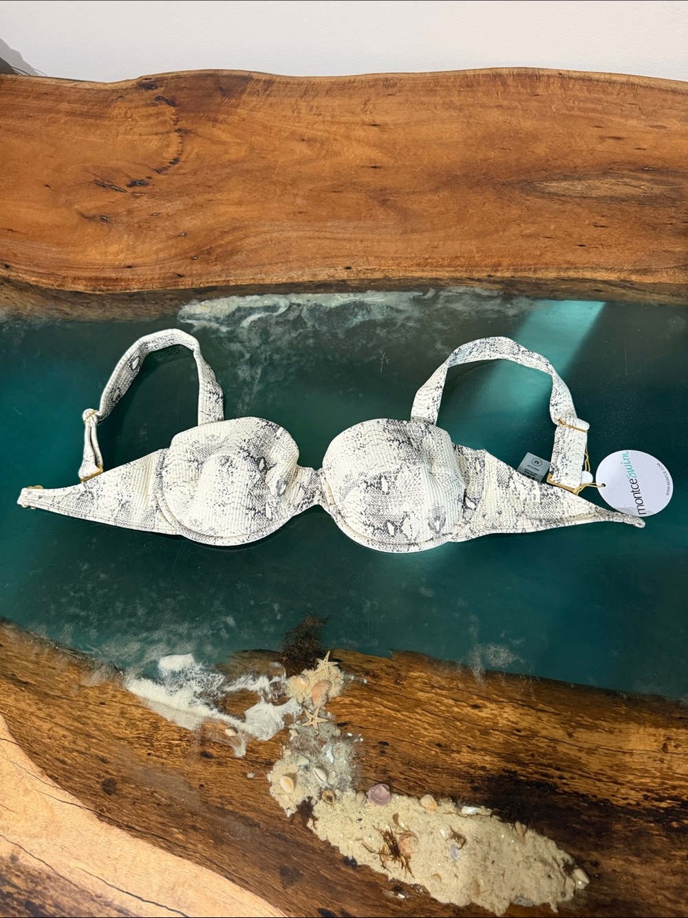 Montce Brand Snake-Print Underwire Bikini Top
